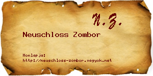 Neuschloss Zombor névjegykártya